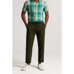 Todd Snyder Men’s Chambray Traveler Suit Trousers Drawstring Linen Pants Green M